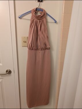 Diva Mauve Blush Halter Maxi Dress
